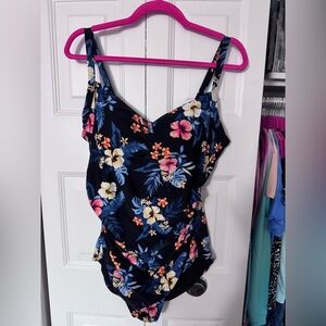 Lands' End Navy Floral Top